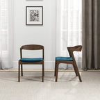 Mid-Century Modern Dining Chair with Solid Wood Frame, Set of 2