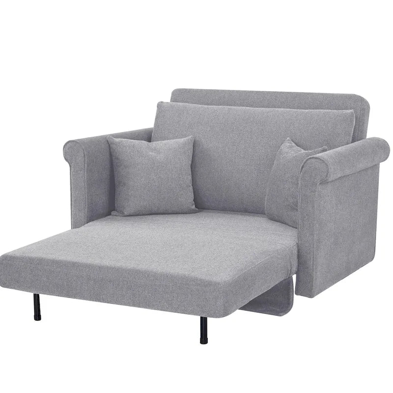 Convertible Chair to Chaise Lounge or Twin Bed for Small Spaces