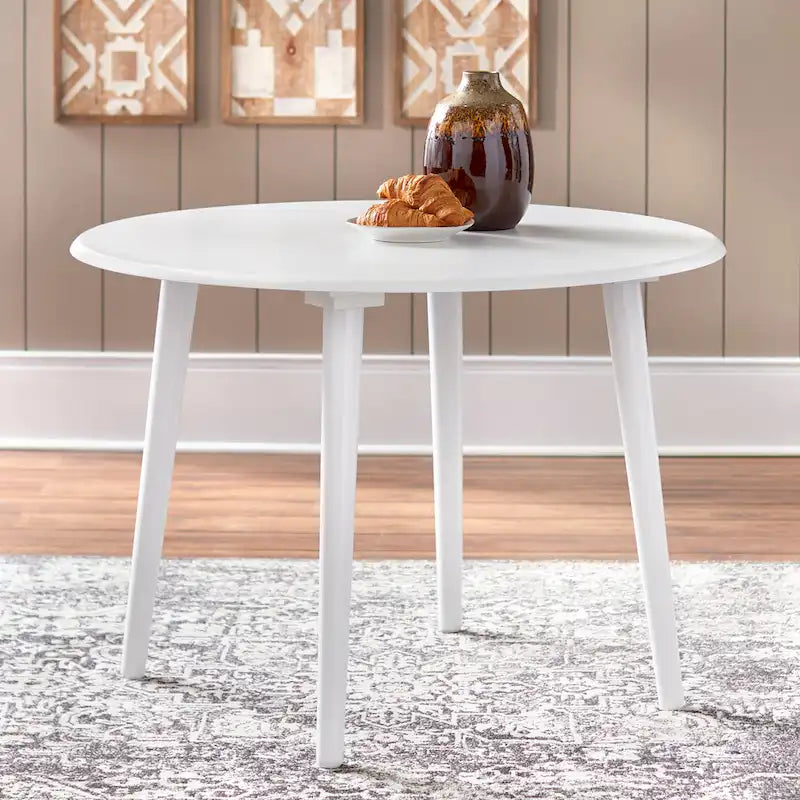 Round Dining Table with Sturdy Pedestal Base