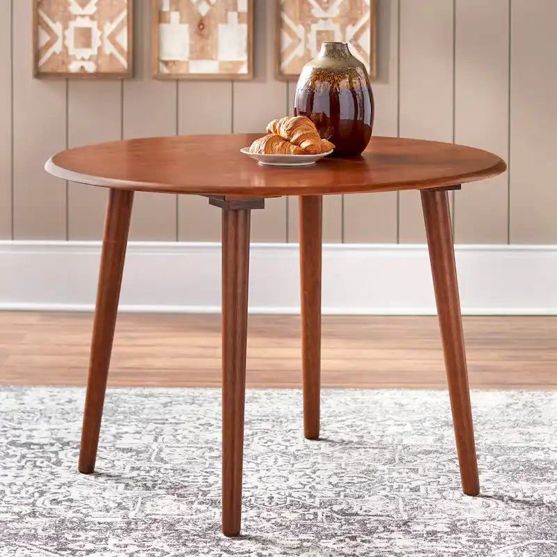 Round Dining Table with Sturdy Pedestal Base
