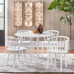 Round Dining Table with Sturdy Pedestal Base
