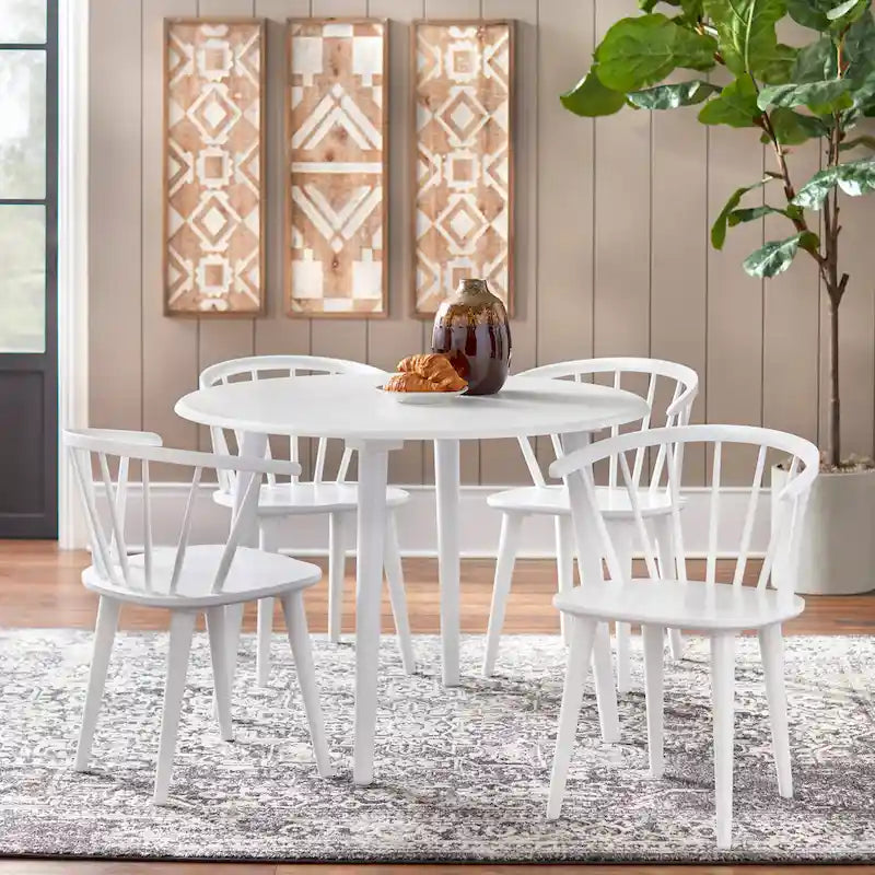 Round Dining Table with Sturdy Pedestal Base