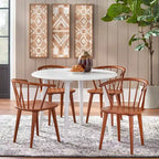 Round Dining Table with Sturdy Pedestal Base