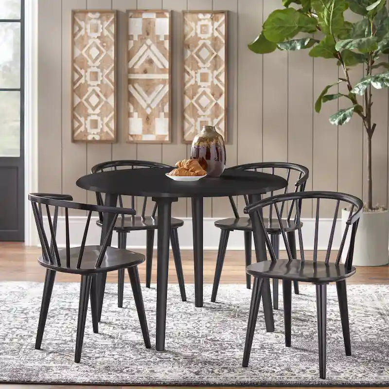 Round Dining Table with Sturdy Pedestal Base