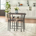 3-Piece Bistro Set with Metal Frame – Espresso or Grey Finish