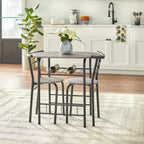 3-Piece Bistro Set with Metal Frame – Espresso or Grey Finish