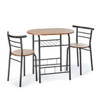 3-Piece Bistro Set with Metal Frame – Espresso or Grey Finish