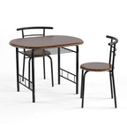 3-Piece Bistro Set with Metal Frame – Espresso or Grey Finish