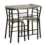 3-Piece Bistro Set with Metal Frame – Espresso or Grey Finish