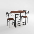 3-Piece Bistro Set with Metal Frame – Espresso or Grey Finish