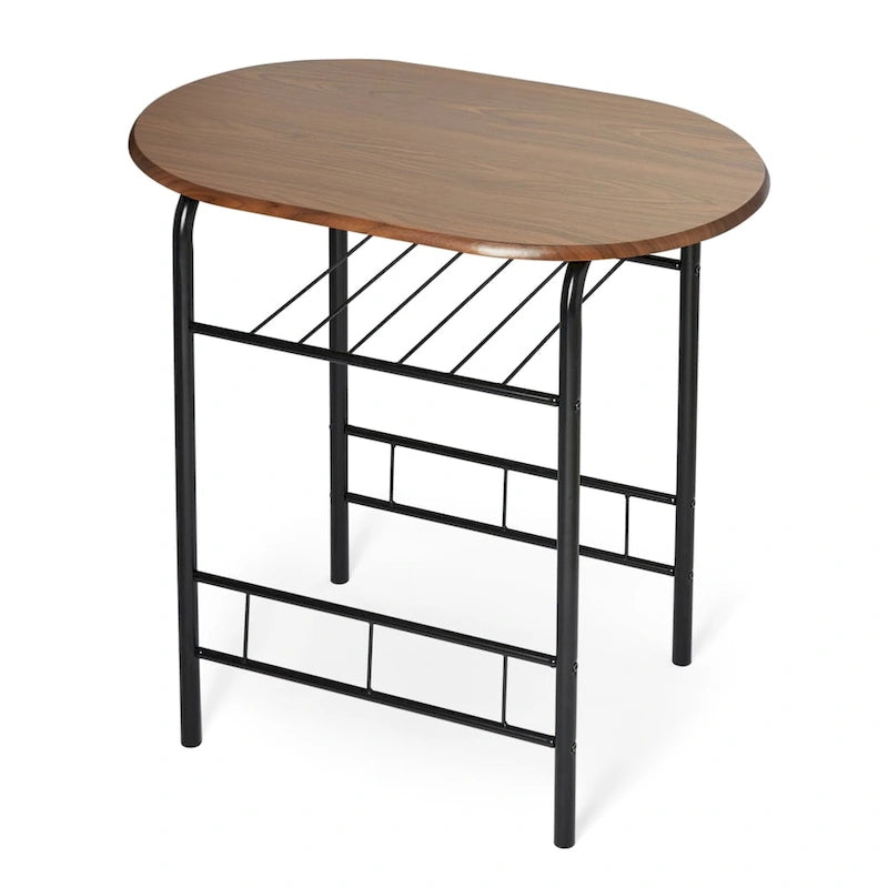 3-Piece Bistro Set with Metal Frame – Espresso or Grey Finish