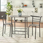 3-Piece Bistro Set with Metal Frame – Espresso or Grey Finish