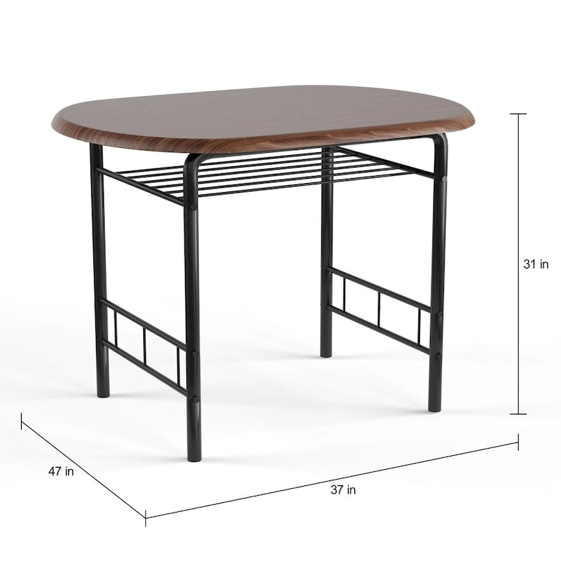 3-Piece Bistro Set with Metal Frame – Espresso or Grey Finish