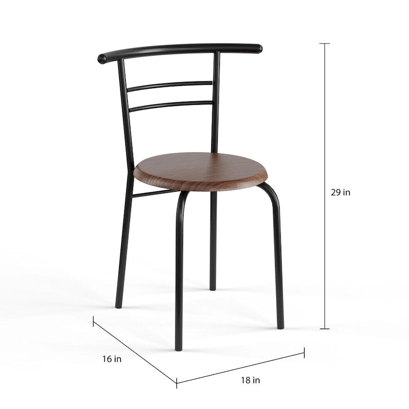 3-Piece Bistro Set with Metal Frame – Espresso or Grey Finish