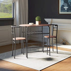 3-Piece Bistro Set with Metal Frame – Espresso or Grey Finish