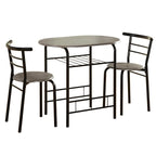 3-Piece Bistro Set with Metal Frame – Espresso or Grey Finish