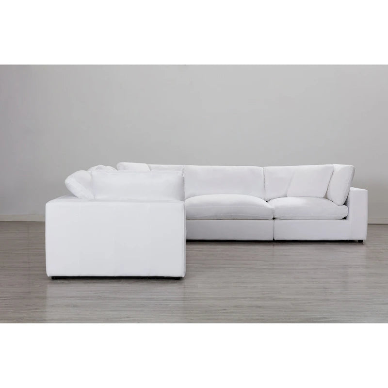 5-Piece Modular Sectional Sofa with Feather Fill Cushions