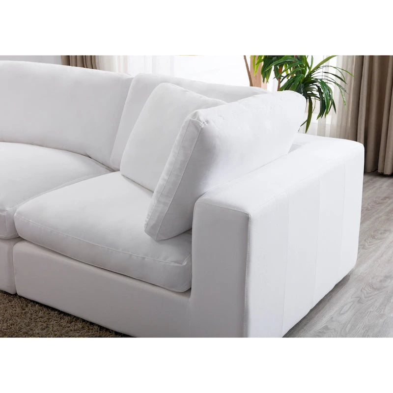 5-Piece Modular Sectional Sofa with Feather Fill Cushions