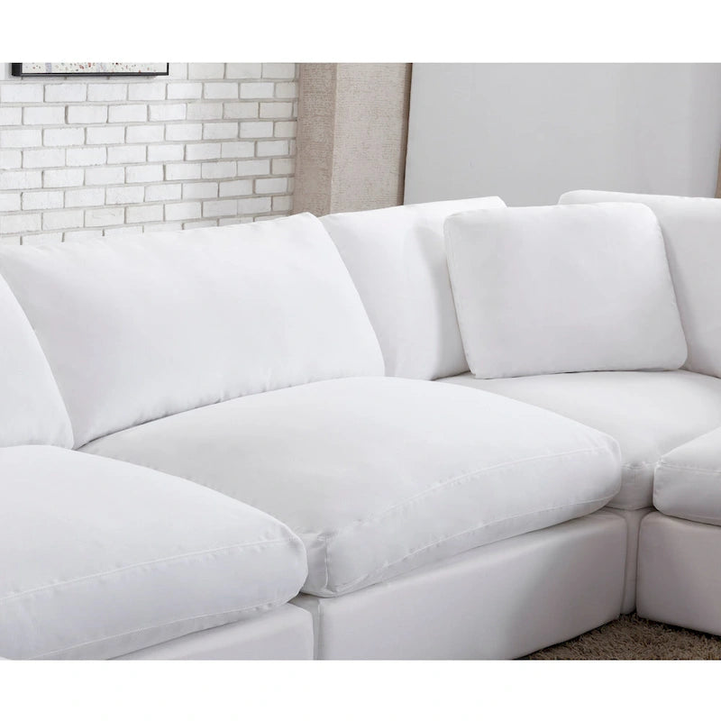 5-Piece Modular Sectional Sofa with Feather Fill Cushions