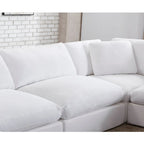 5-Piece Modular Sectional Sofa with Feather Fill Cushions