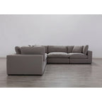 5-Piece Modular Sectional Sofa with Feather Fill Cushions