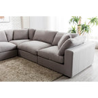 5-Piece Modular Sectional Sofa with Feather Fill Cushions