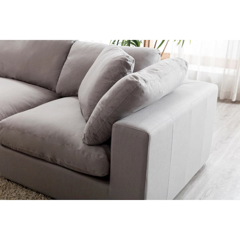 5-Piece Modular Sectional Sofa with Feather Fill Cushions