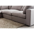 5-Piece Modular Sectional Sofa with Feather Fill Cushions