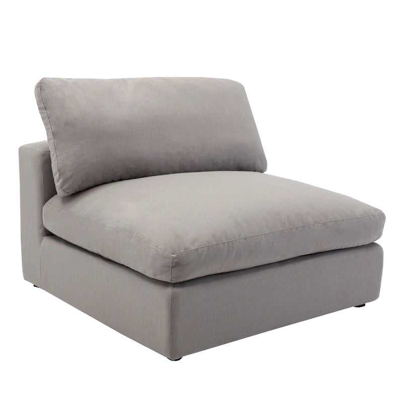 5-Piece Modular Sectional Sofa with Feather Fill Cushions