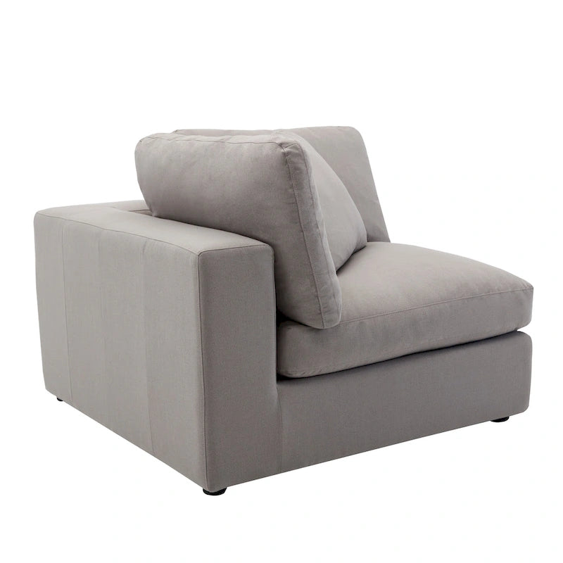 5-Piece Modular Sectional Sofa with Feather Fill Cushions