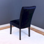 Tufted Velvet Dining Chairs with Chrome Nailhead Trim, Set of 2