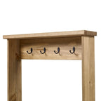 Gray Wash Solid Pine Wood Hall Tree with Seat & Metal Hangers