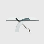 Rectangular Tempered Glass Top Dining Table | Modern Chrome Base