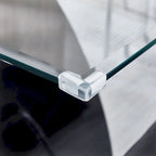 Rectangular Tempered Glass Top Dining Table | Modern Chrome Base