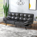 Convertible Futon Sofa Bed with Adjustable Armrests | Foldable Loveseat Sleeper