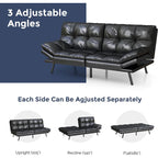 Convertible Futon Sofa Bed with Adjustable Armrests | Foldable Loveseat Sleeper