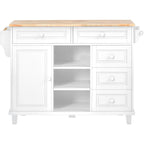 52.8 in. Rolling Kitchen Island with Storage and 5 Drawers