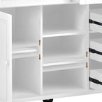 52.8 in. Rolling Kitchen Island with Storage and 5 Drawers