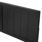 Country Style King Size Black Wooden Headboard with Panel Design