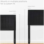 Country Style King Size Black Wooden Headboard with Panel Design