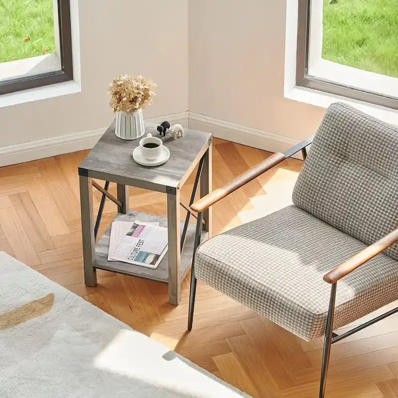 CO-Z Tavolino da Divano o da Salotto, da 40 cm, in Stile Rustico, con Ripiano