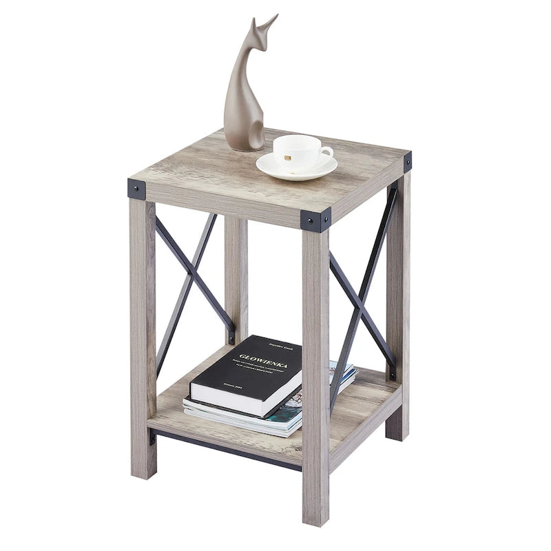 CO-Z Tavolino da Divano o da Salotto, da 40 cm, in Stile Rustico, con Ripiano