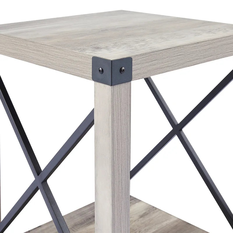 CO-Z Tavolino da Divano o da Salotto, da 40 cm, in Stile Rustico, con Ripiano