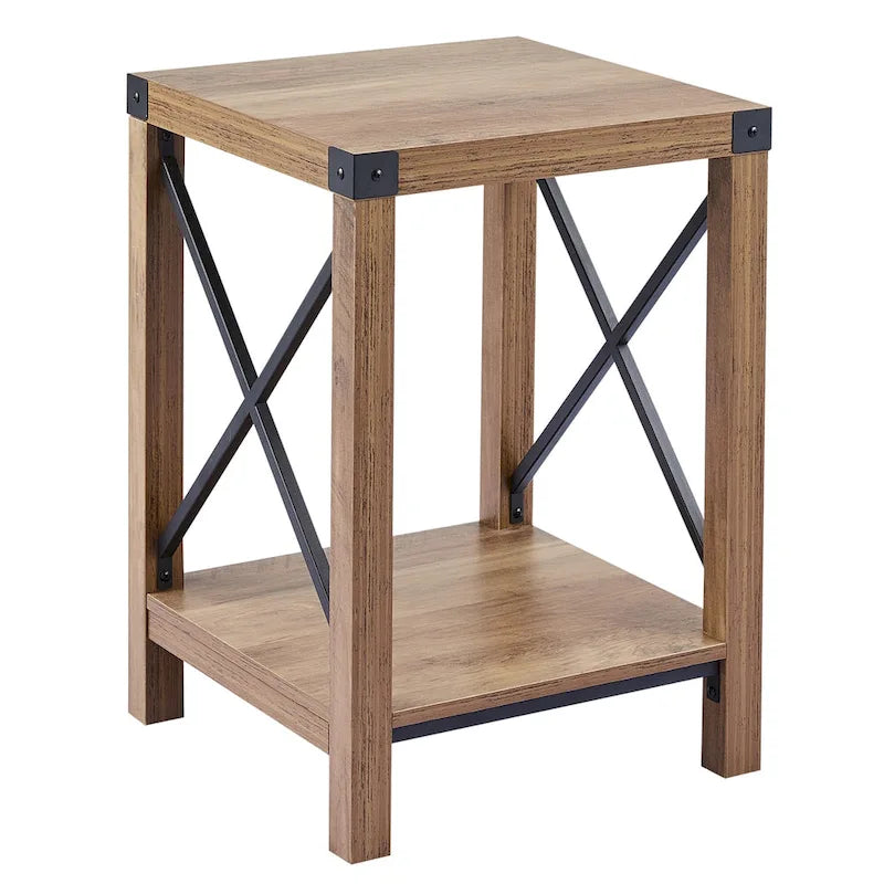 CO-Z Tavolino da Divano o da Salotto, da 40 cm, in Stile Rustico, con Ripiano