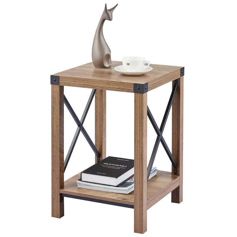 CO-Z Tavolino da Divano o da Salotto, da 40 cm, in Stile Rustico, con Ripiano