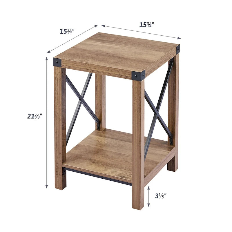 CO-Z Tavolino da Divano o da Salotto, da 40 cm, in Stile Rustico, con Ripiano