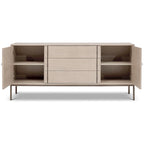 Modern Oak Veneer Buffet with Soft-Close Doors, 3 Drawers & Adjustable Shelves