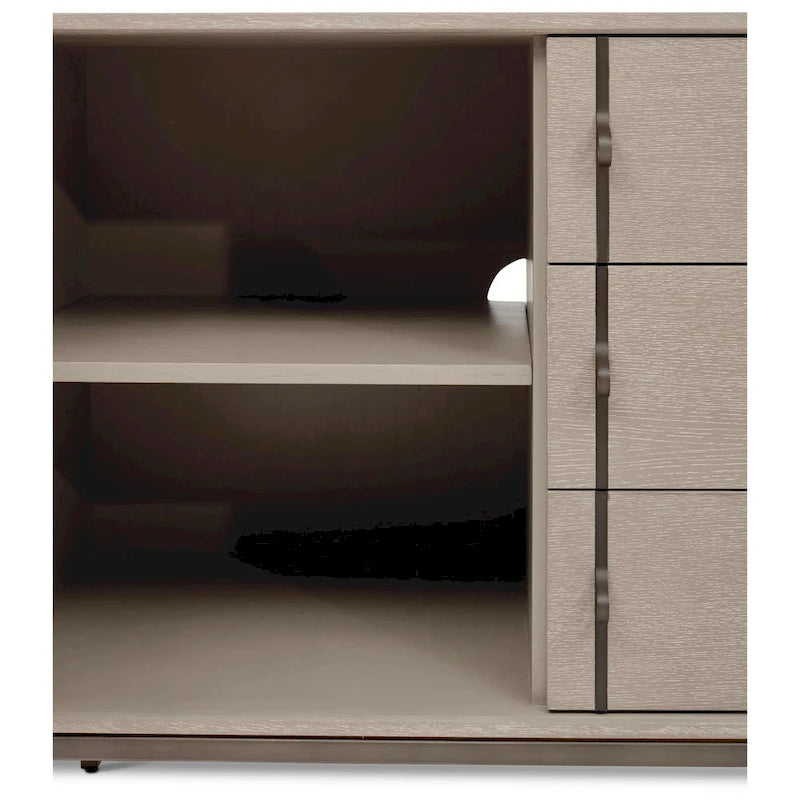 Modern Oak Veneer Buffet with Soft-Close Doors, 3 Drawers & Adjustable Shelves