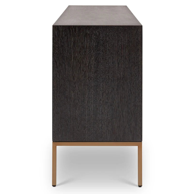 Modern Oak Veneer Buffet with Soft-Close Doors, 3 Drawers & Adjustable Shelves