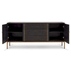 Modern Oak Veneer Buffet with Soft-Close Doors, 3 Drawers & Adjustable Shelves